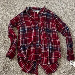 Lucky Brand Red Plaid Button Down Shirt